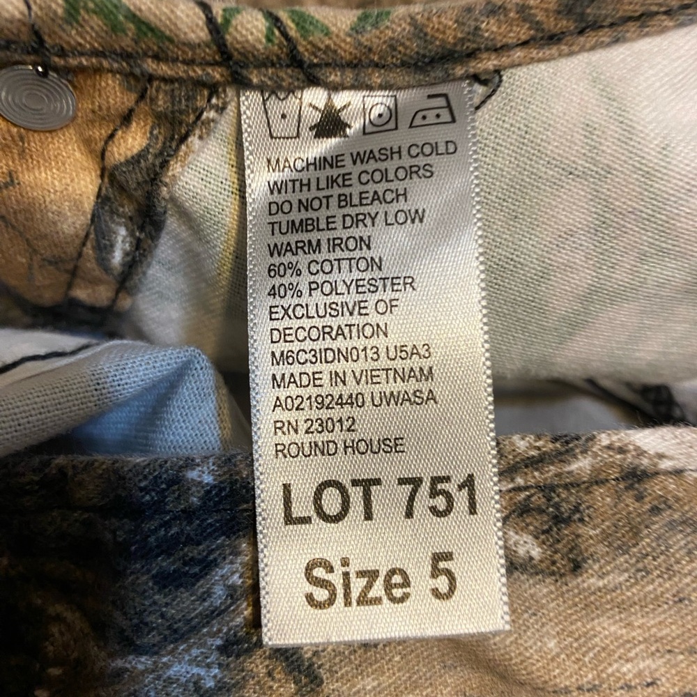 Kids Camo Bib Overalls - Roundhouse brand Realtree-Style Brown/Green size 5 - Picture 5 of 5